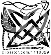 Poster, Art Print Of Black And White Celtic Heron 2