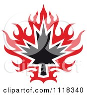 Black And Red Tribal Maple Leaf 5