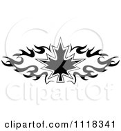 Clipart Of A Black And White Tribal Maple Leaf 2 Royalty Free Vector Illustration by Vector Tradition SM