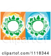 Poster, Art Print Of Clipart Of  Globe Frames With Trees Royalty Free Vector Illustration