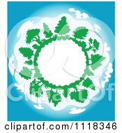 Clipart Of A Globe Frame With Trees And Blue Skies Royalty Free Vector Illustration by Vector Tradition SM