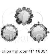 Clipart Of Ornate Grayscale Frames 2 Royalty Free Vector Illustration