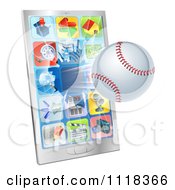 Poster, Art Print Of 3d Baseball Flying Through And Breaking A Cell Phone Screen
