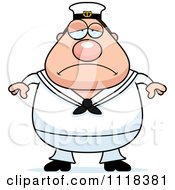 Cartoon Of A Depressed Sailor Royalty Free Vector Clipart