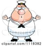 Cartoon Of A Careless Shrugging Sailor Royalty Free Vector Clipart by Cory Thoman