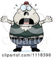 Cartoon Of A Frightened Halloween Zombie Royalty Free Vector Clipart