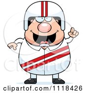 Cartoon Of A Race Car Driver With An Idea Royalty Free Vector Clipart by Cory Thoman