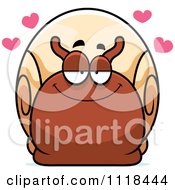 Cartoon Of An Amorous Snail Royalty Free Vector Clipart