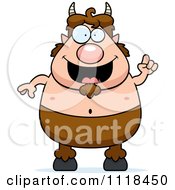 Cartoon Of A Smart Pan Faun With An Idea Royalty Free Vector Clipart by Cory Thoman
