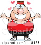 Cartoon Of An Amorous Caucasian Gym Man Royalty Free Vector Clipart