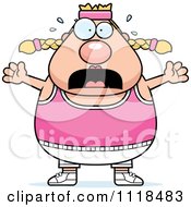 Cartoon Of A Stressed Plump Caucasian Gym Woman Royalty Free Vector Clipart by Cory Thoman
