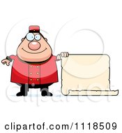 Poster, Art Print Of Happy Bellhop Worker Holding A Sign