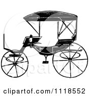 Clipart Of A Retro Vintage Black And White Carriage 2 Royalty Free Vector Illustration by Prawny Vintage
