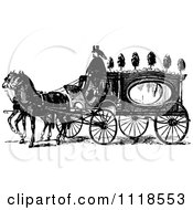 Retro Vintage Black And White Horse Drawn Coach Carriage