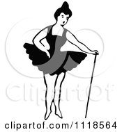 Clipart Of A Retro Vintage Black And White Dancing Ballerina 7 Royalty Free Vector Illustration
