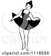 Clipart Of A Retro Vintage Black And White Dancing Ballerina 9 Royalty Free Vector Illustration by Prawny Vintage