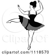 Poster, Art Print Of Retro Vintage Black And White Dancing Ballerina 2