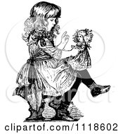 Poster, Art Print Of Retro Vintage Black And White Girl Lecturing Her Doll
