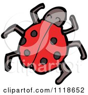 Cartoon Of A Red Ladybug Beetle 4 Royalty Free Vector Clipart by lineartestpilot