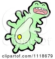 Vector Cartoon Of A Green Amoeba Virus Germ Bacteria 1 Royalty Free Clipart Graphic