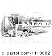 Poster, Art Print Of Retro Vintage Black And White Breads Recipe Label