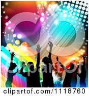 Poster, Art Print Of Silhouetted Dancers With Rainbow Grunge And Colorful Lights