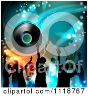 Poster, Art Print Of Silhouetted Dancers With A Vinyl Record 2