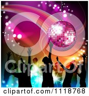 Poster, Art Print Of Silhouetted Dancers Under A Disco Ball