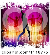 Poster, Art Print Of Silhouetted Dancers With White Grunge