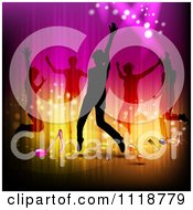 Poster, Art Print Of Silhouetted Dancers And Music Notes