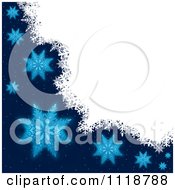 Clipart Of A Blue And White Winter Snowflake Background Royalty Free Vector Illustration