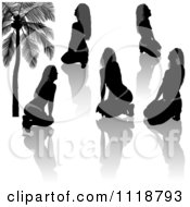 Poster, Art Print Of Black And Gray Provocative Women Silhouettes And Reflections