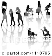 Poster, Art Print Of Silhouetted Black Businesswomen Posing With Briefcases 8