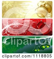 Colorful Christmas Website Banners With Baubles And Houses