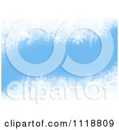 Poster, Art Print Of Light Blue Winter Christmas Background With Snowflakes