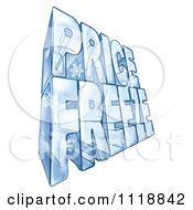 Clipart Of A 3d Frozen Price Freeze Text Block Royalty Free Vector Illustration