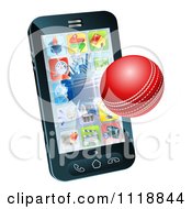 3d Cricket Ball Flying Through And Breaking A Cell Phone Screen