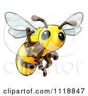 Poster, Art Print Of Cute Happy Waving Bee