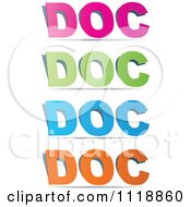 Clipart Of Pink Green Blue And Orange DOC Icons Royalty Free Vector Illustration