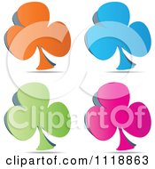 Orange Blue Green And Pink Clover Icons