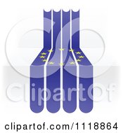 Poster, Art Print Of European Flag In Stripes On 3d Steps