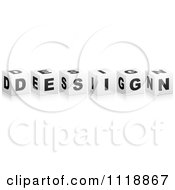 Clipart Of 3d Black And White DESIGN Boxes With A Reflection Royalty Free Vector Illustration