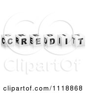 Clipart Of 3d Black And White CREDIT Boxes With A Reflection Royalty Free Vector Illustration
