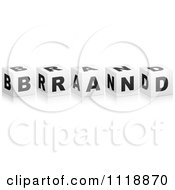 Clipart Of 3d Black And White BRAND Boxes With A Reflection Royalty Free Vector Illustration