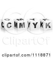 3d Black And White Cmyk Boxes With A Reflection