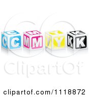 3d Cmyk Boxes With A Reflection