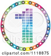 Clipart Of A Round Colorful Number 1 Icon Royalty Free Vector Illustration