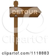 Poster, Art Print Of Wooden Arrow Detour Sign