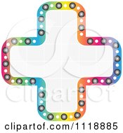 Poster, Art Print Of Colorful Outlined Cross With A Grid Pattern