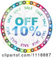 Poster, Art Print Of Round Colorful Ten Percent Off Sale Icon